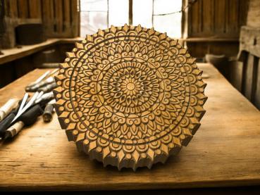 wooden mandala stamp
